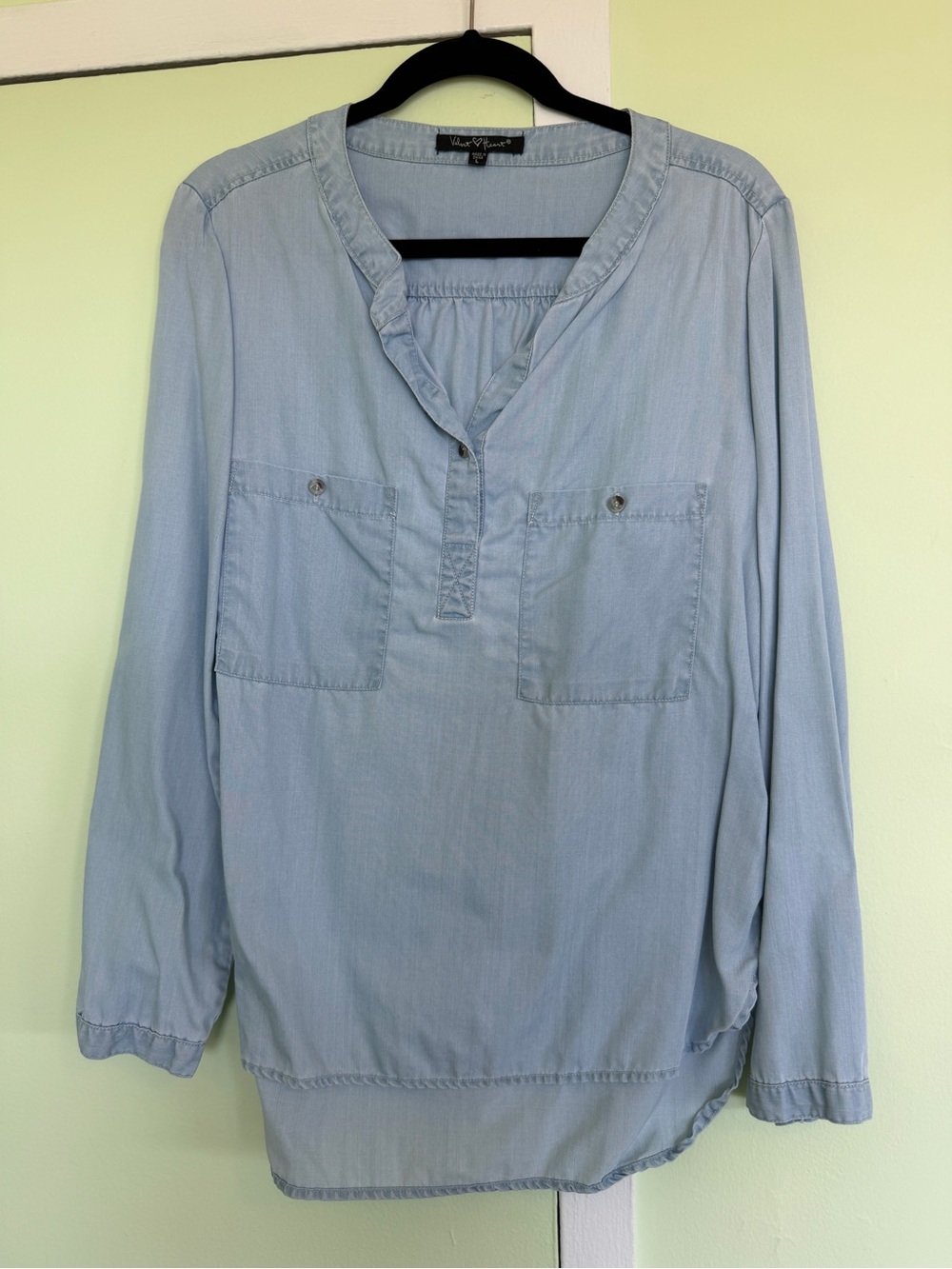 Light Blue Chambray Tunic Shirt sz L